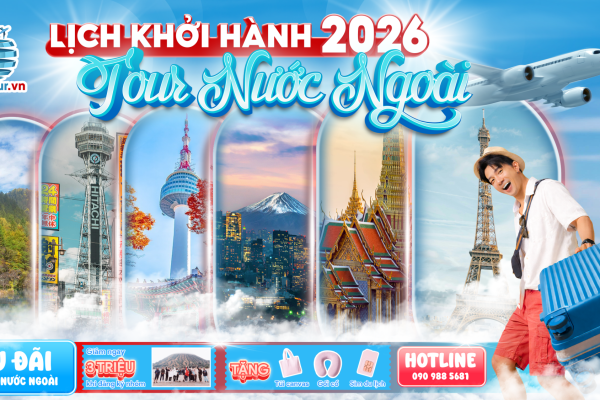Lịch khởi hành chùm tour nước ngoài 2026 tại INNOTOUR
