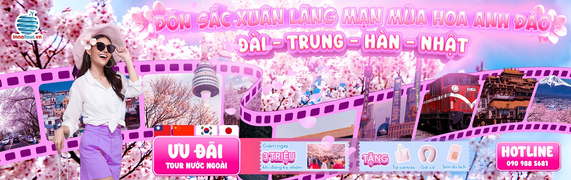 Tour hoa anh đào Đài - Hàn - Nhật - Trung 