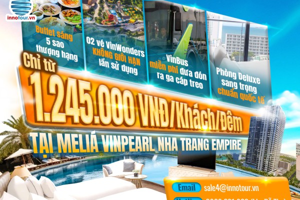KHÁCH SẠN 5 SAO GIÁ RẺ TẠI NHA TRANG - COMBO PHÒNG + VÉ VINWONDERS CHỈ TỪ 1.245.000VNĐ