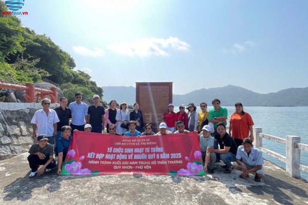 Tour khách đoàn: Tour Quy Nhơn - Phú Yên cùng Chi bộ CVVH Lê Thị Riêng ngày 14.04 - 17.04.2025