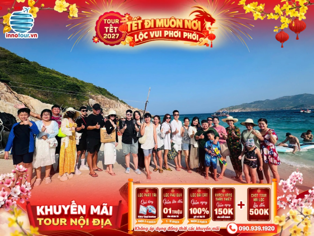 Tour Tết 2027: Tour Bình Hưng 2 ngày 2 đêm - Vịnh Vĩnh Hy - Vịnh Đá Vách - Bãi Cây Me - BBQ Hải Sản - Vườn Nho