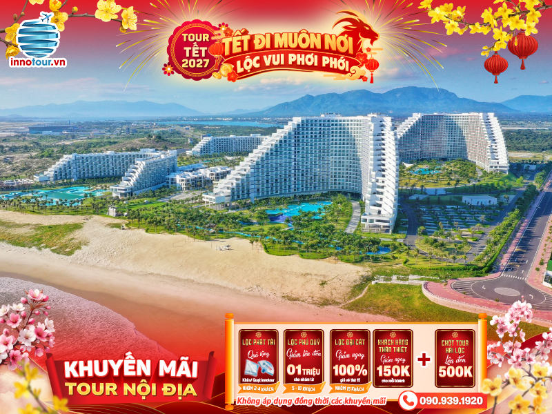 Tour Tết 2027: Tour Cam Ranh 3N2Đ - Vịnh Vĩnh Hy - Nghỉ Dưỡng Resort 5 sao Empyrean