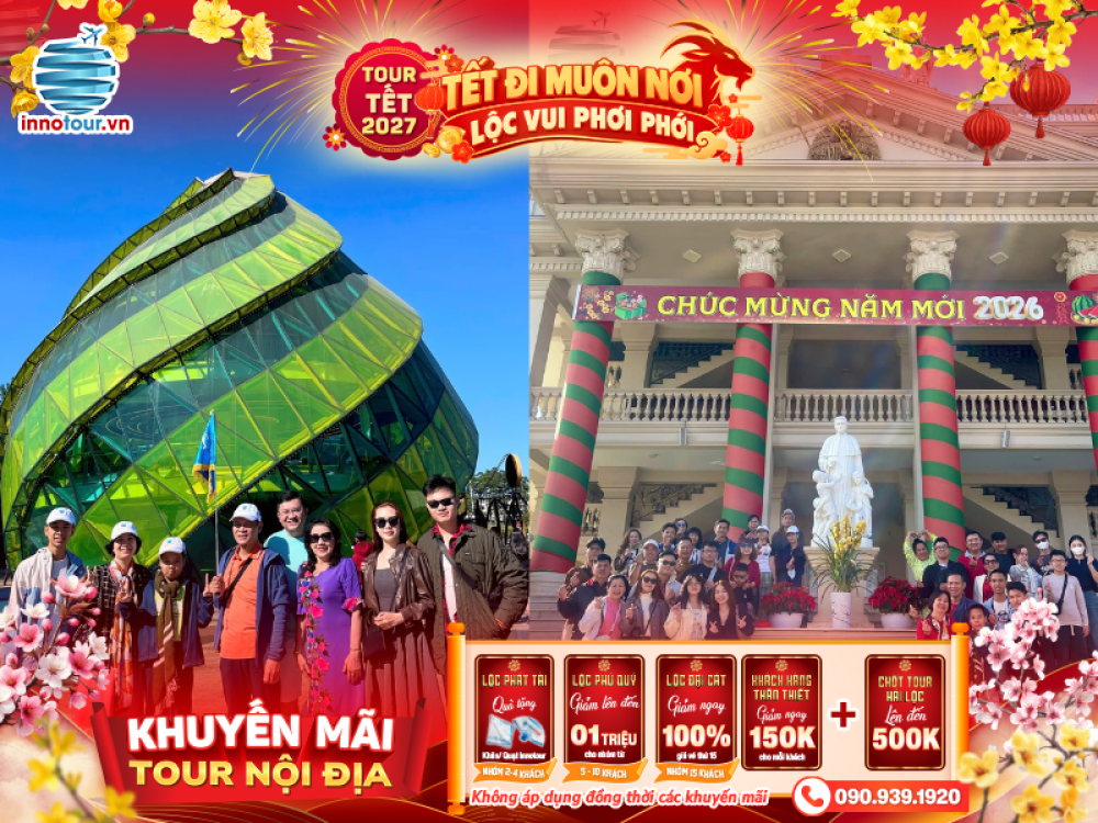Tour Tết 2027: Tour Đà Lạt 3N3Đ - Cà phê Đồi Cù - Nhạc Aucostic - Trạm Ký Ức - Lạc Hư Cổ Trấn - Miền Du Mục - Làng Chùa Đại Ninh