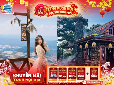 Tour Tết 2027: Tour Đà Lạt 3N2Đ - Trạm Ký Ức - Chuyện Của Mơ - Lạc Hư Cổ Trấn - Miền Du Mục - Thiền Trang Trúc Lâm Đông Tuệ