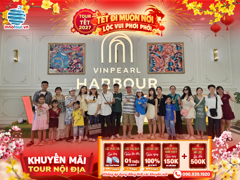 Tour Tết 2027: Tour Nha Trang 3N3Đ - CaraWorld - Tháp Bà Ponagar - Vinpearl Harbour - Dốc Lết