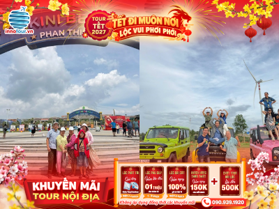 Tour Tết 2027: Tour Phan Thiết 3 ngày 2 đêm - Bikini Beach - Jeep Tour 7 Điểm - Silk Road Mũi Né - Queen Farm - Buffet Hải Sản