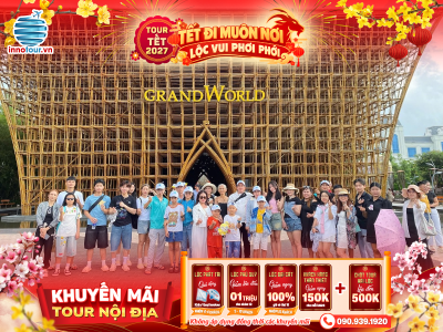 Tour Tết 2027: Tour Phú Quốc 3 ngày 3 đêm - Bãi Sao - VinWonders - GrandWorld - Chùa Hộ Quốc