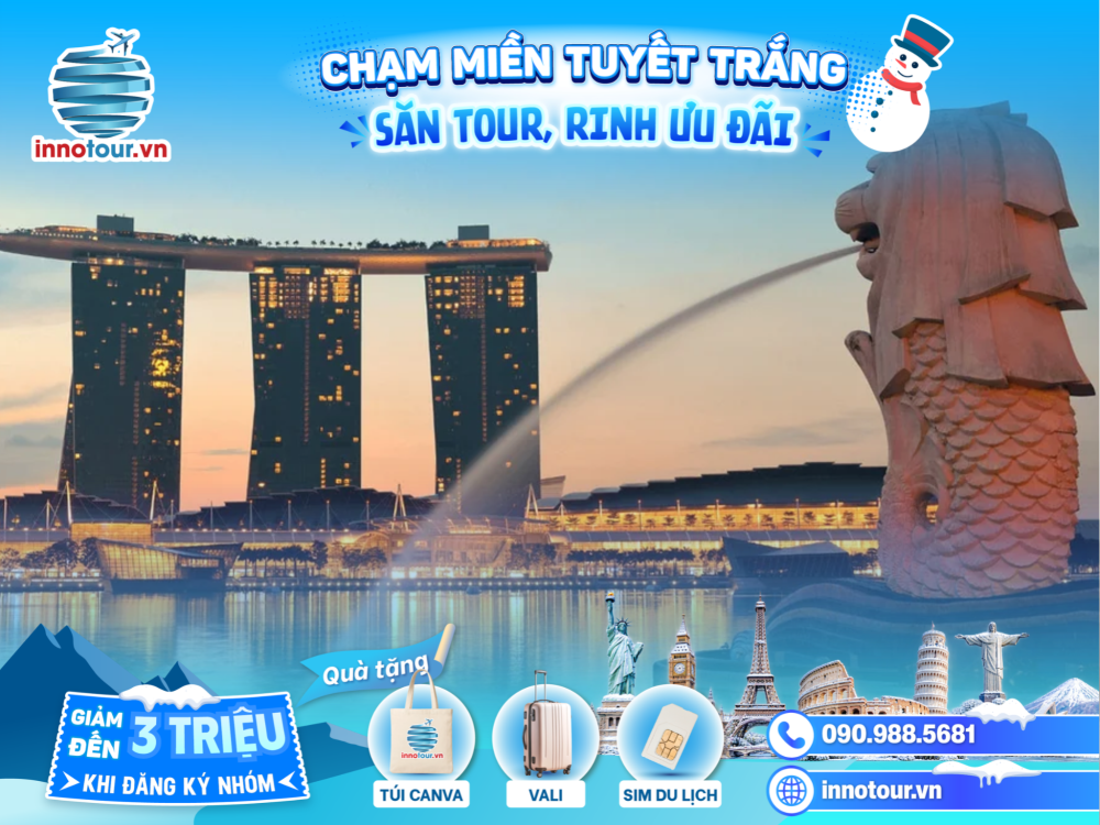Tour Singapore - 3N2D - Tham quan Chùa Răng Phật - Vui chơi tại Đảo Sentosa