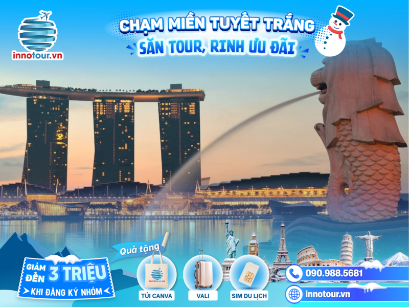 Tour Singapore - 3N2D - Tham quan Chùa Răng Phật - Vui chơi tại Đảo Sentosa