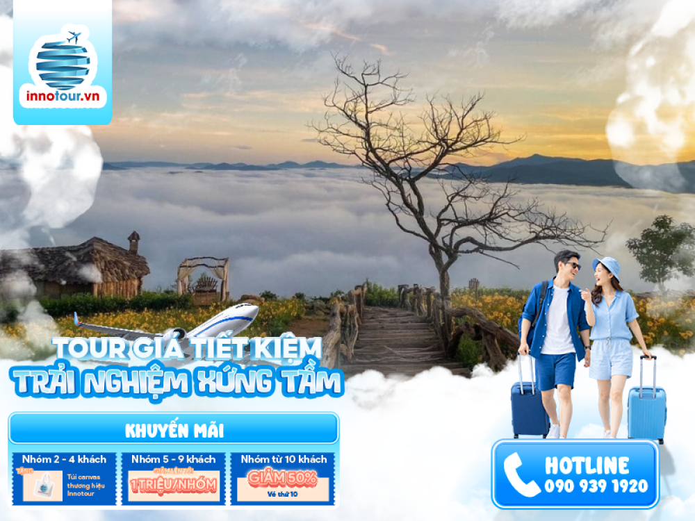 Tour Đà Lạt 3N3Đ - Happy Hill - Langbiang Land - Săn Mây Cầu Đất - Buffet Rau Đặc Sản - Puppy Farm - Semten Hill - Quê Garden - Fresh Garden