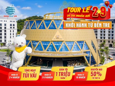 Tour Lễ 2/9: Tour Phú Quốc 3 ngày 3 đêm - Cầu Hôn - Sunset Town - Tứ Đảo Flycam | Khởi hành từ Bến Tre