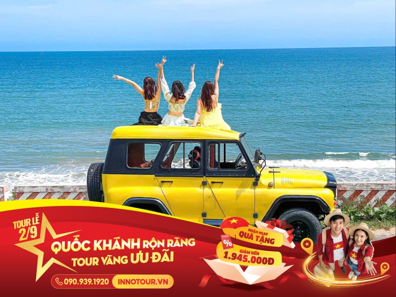 Tour Lễ 2/9 |Tour Phan Thiết 2N1Đ - Bikini Beach - Tắm bùn khoáng - Thanh Minh Tự - Xe Jeep 7 điểm - Hanna Beach