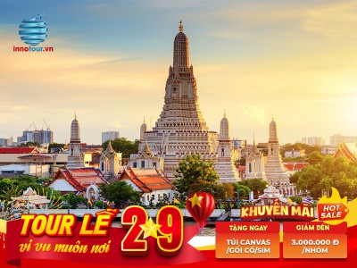 Tour Lễ 2/9: Tour Thái Lan 5N4Đ Bangkok - Pattaya - Safari World - Chocolate Ville