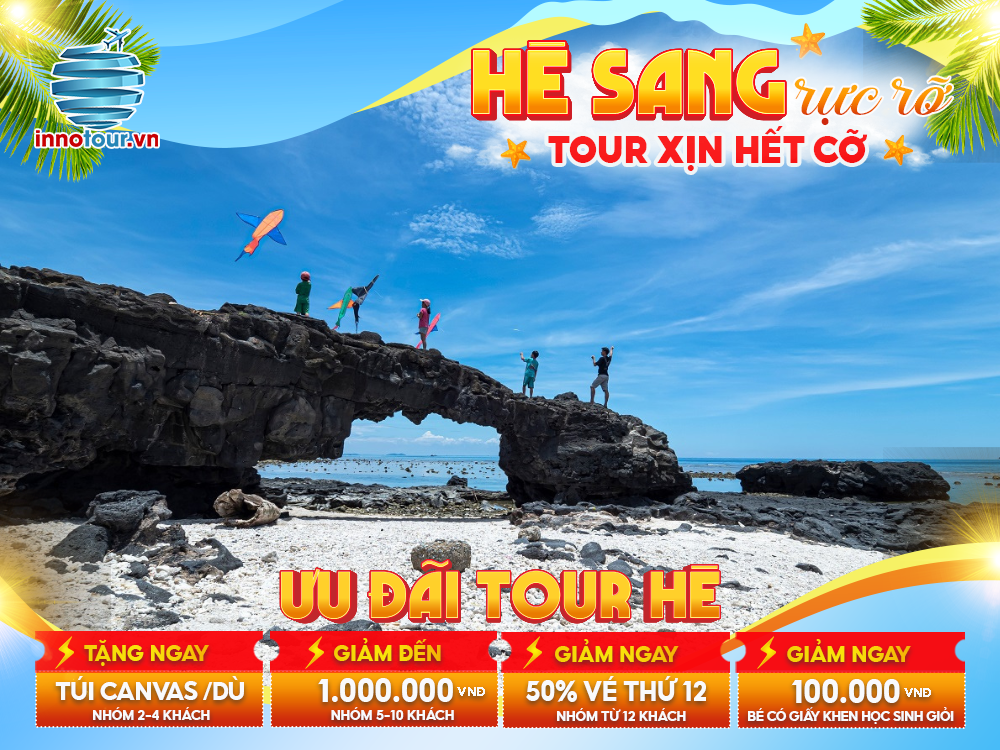 Tour Lý Sơn 3N4Đ - Đảo Bé - Hang Câu - Cổng Tò Vò - Chùa Thiên Ấn