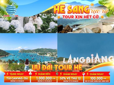 Tour Mùa Hè: Tour Liên Tuyến Ninh Chữ - Đà Lạt 4 ngày 3 đêm - Vịnh Vĩnh Hy - Hang Rái - KDL Mê Linh - Langbiang Land - Happy Hill