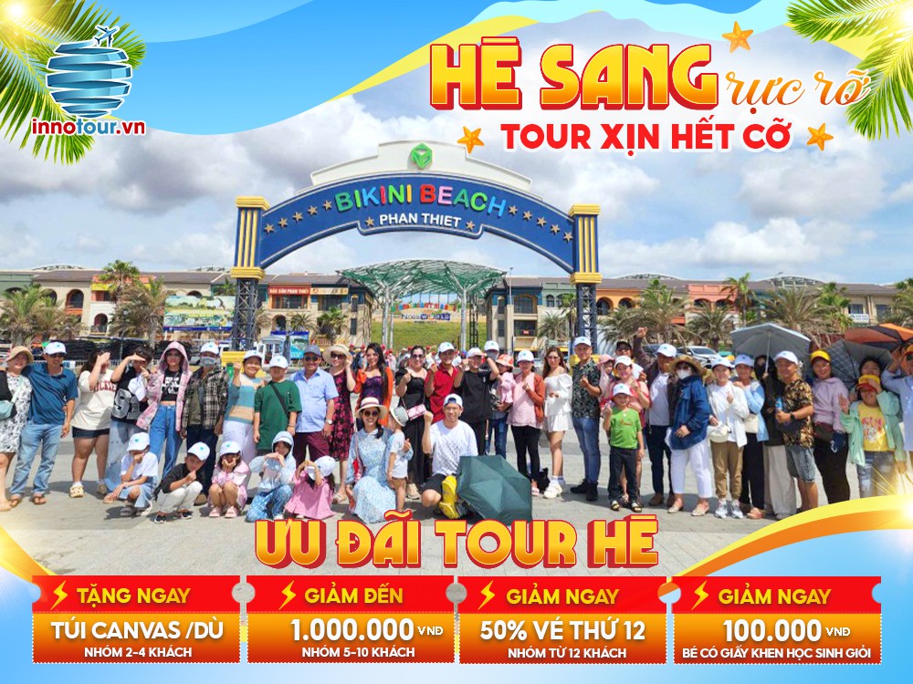 Tour Mùa Hè: Tour Phan Thiết 2N1Đ - Bikini Beach - Tắm bùn khoáng - Thanh Minh Tự - Xe Jeep 7 điểm - Hanna Beach 