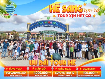 Tour Mùa Hè: Tour Phan Thiết 2N1Đ - Bikini Beach - Tắm bùn khoáng - Thanh Minh Tự - Xe Jeep 7 điểm - Hanna Beach 