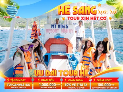 Tour Mùa Hè: Tour Bình Hưng - Vĩnh Hy 2N2Đ - Vịnh Đá Vách - Bãi Cây Me - Đồng Cừu Suối Tiên - BBQ Hải Sản
