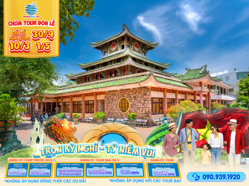 Tour Lễ 30/4 & Giỗ tổ Hùng Vương: Tour Miền Tây 2N2Đ - Châu Đốc - Cần Thơ - Miếu Bà Chúa Xứ - Rừng Tràm Trà Sư - KDL Mỹ Khánh 