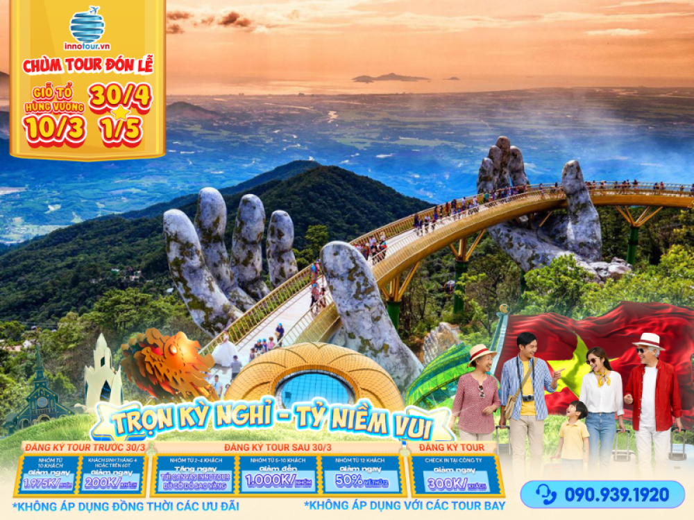 Tour Lễ 30/4: Tour Đà Nẵng - Bà Nà - Hội An - Huế - Quảng Bình 4 ngày 3 đêm