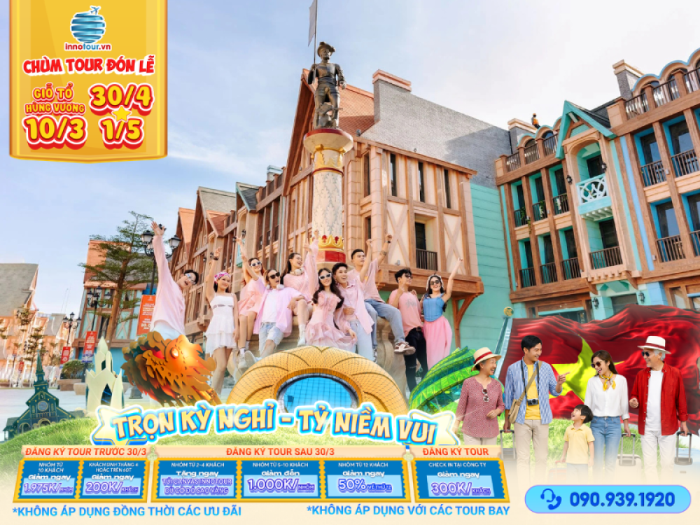 Tour Lễ 30/4 & Giỗ tổ Hùng Vương: Tour Nha Trang - Khám phá 3 Đảo - Tắm bùn Hòn Tằm - Vinpearl Harbour 3 ngày 3 đêm 