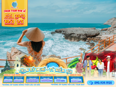 Tour Lễ 30/4 & Giỗ tổ Hùng Vương: Tour Ninh Chữ 2 ngày 1 đêm - Hang Rái - Tháp Poklong Garai - Vịnh Vĩnh Hy - Buffet Hải Sản