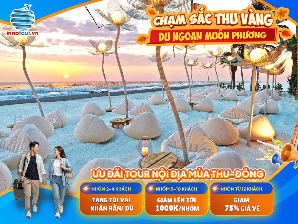 Tour Phan Thiết 3 ngày 2 đêm | NovaWorld - Công viên nước - Buffet hải sản - Trải nghiệm xe Jeep 7 điểm - Hanna Beach - Bàu Trắng