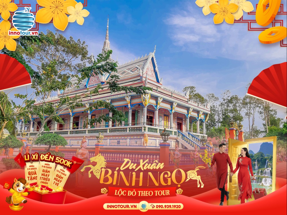 Tour Tết 2026 - Tour Hành Hương Miền Tây - Viếng 10 Cảnh Chùa 2 ngày 1 đêm - Vĩnh Long - Sóc Trăng - Cần Thơ - Tiền Giang