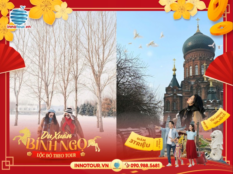 Tour Tết Nước Ngoài 2026: Tour Cáp Nhĩ Tân 6N5Đ - Làng Tuyết Hương - Trường Xuân