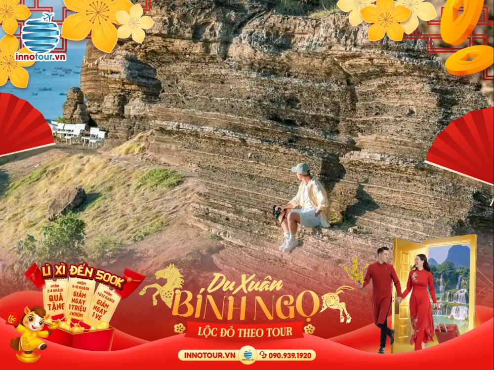 Tour Tết 2026 - Tour Phú Quý 3 ngày 2 đêm - Hòn Tranh - Bãi Nhỏ - Gành Hang - Chùa Linh Sơn 